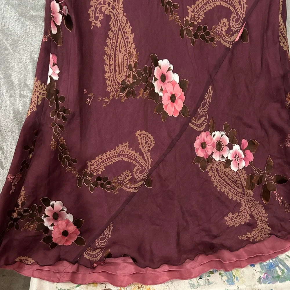 Monsoon y2k baby doll bust line silk floral maxi dress - Picture 5 of 16